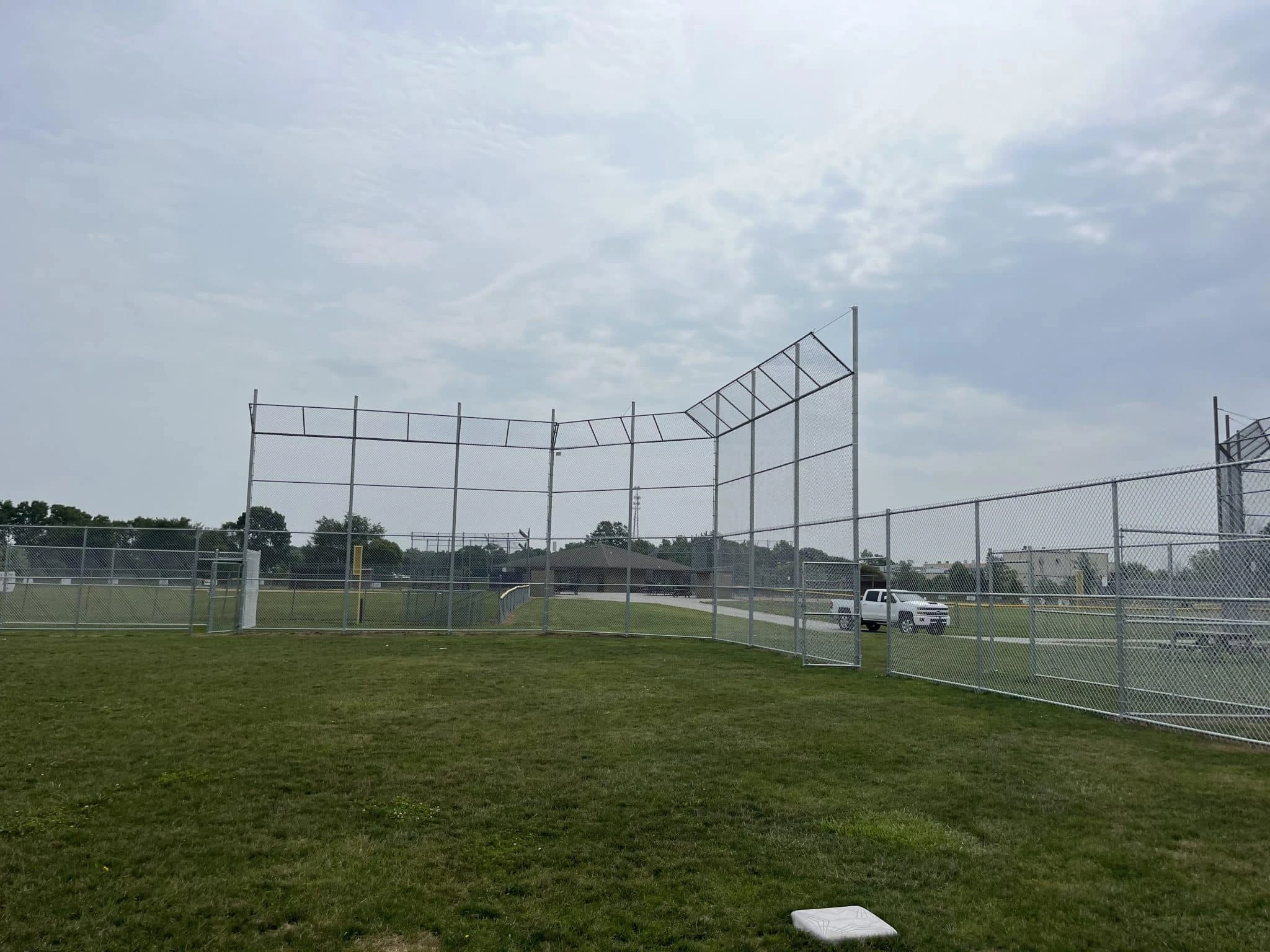 Commercial chain link sports fence installation