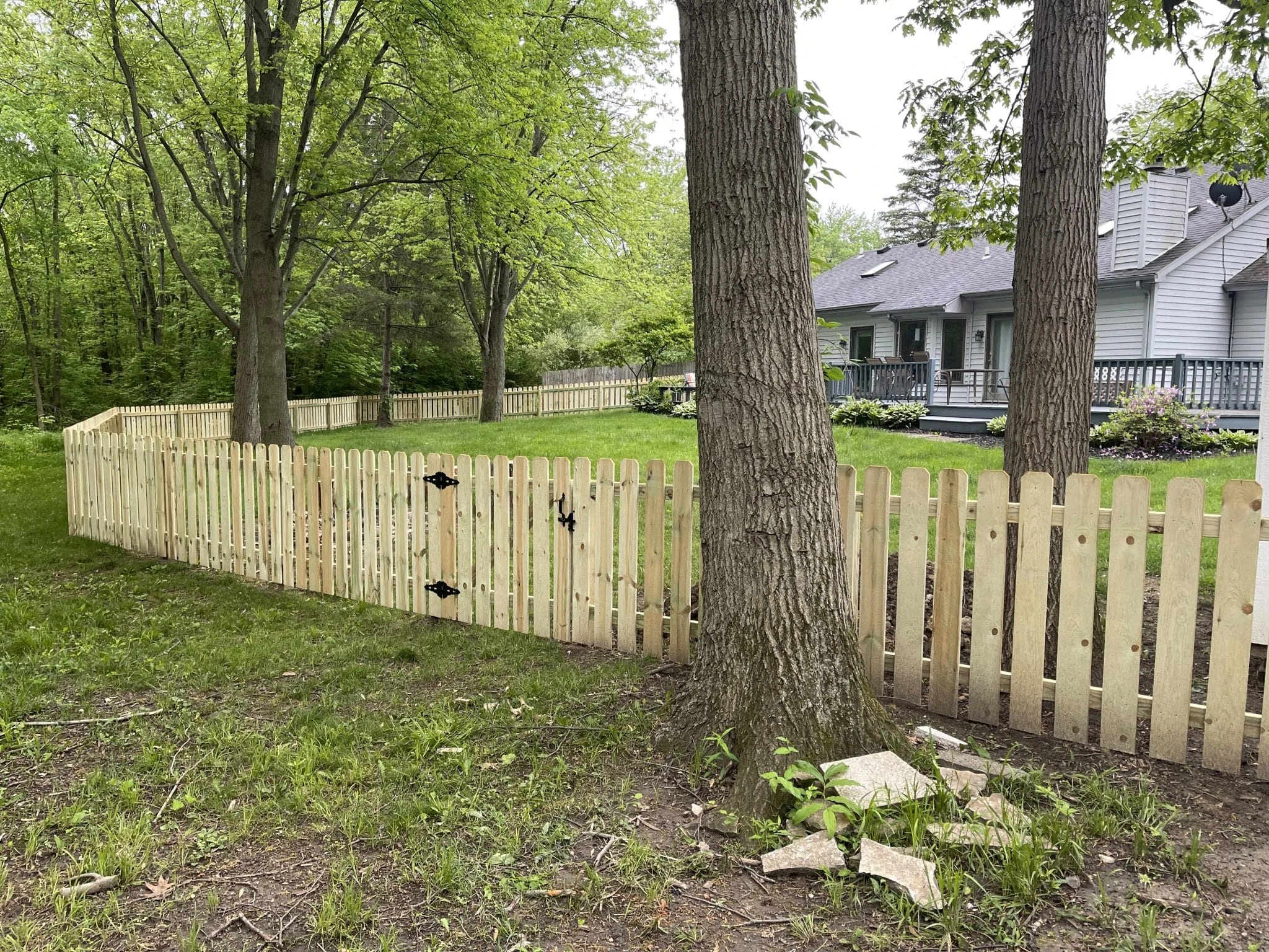 Wood picket fencing installation | Allen County Fence