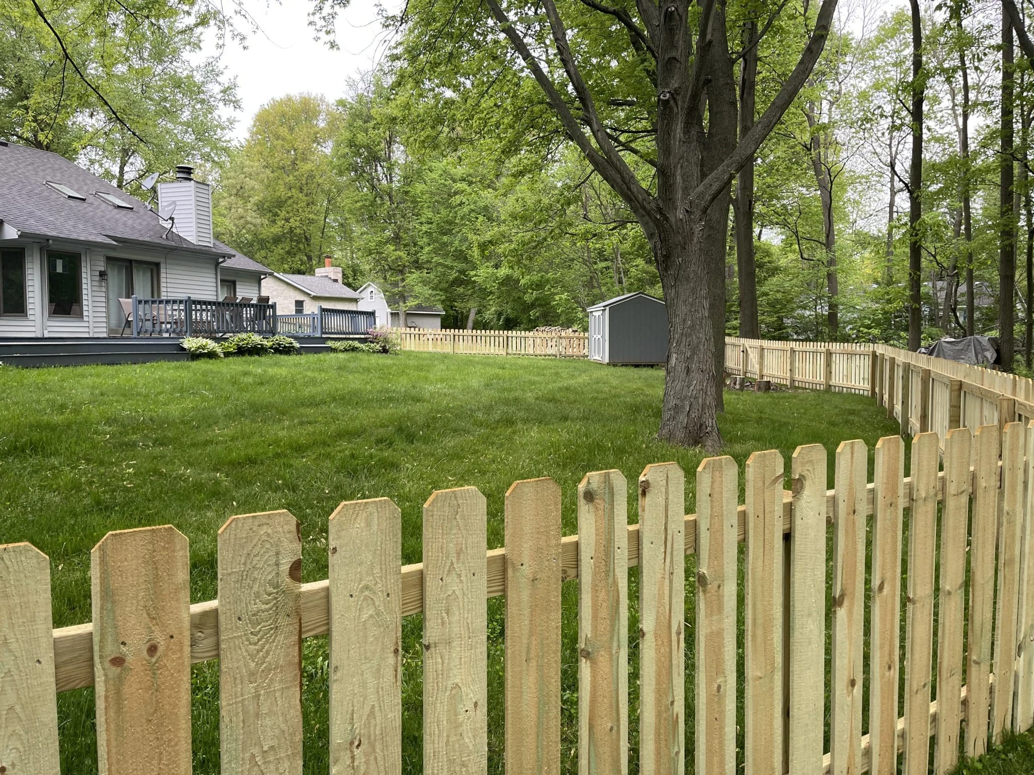 Wood picket fence installation in Fort Wayne, IN