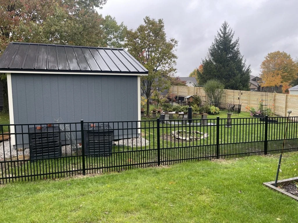 Metal fencing installation by Allen County Fence