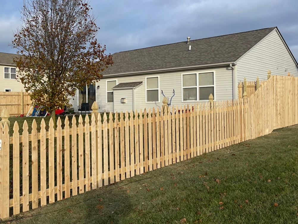Wood picket fence installation in Fort Wayne, IN