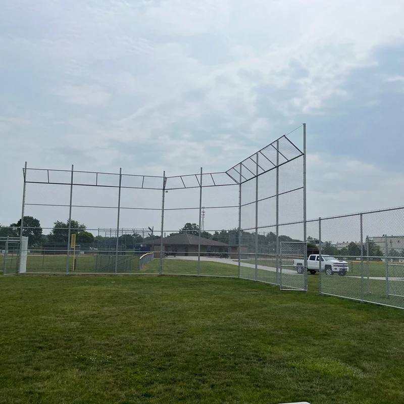 Roanoke fence company Chain link backstop fence installation at a public baseball field