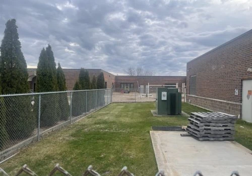 Commercial chain link perimeter fencing installation in northeast Indiana