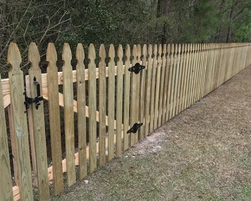 wood picket fence installation