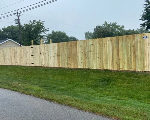 wood privacy fence installation